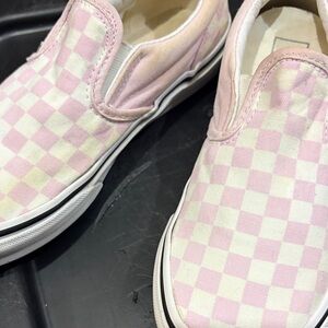 Kids Pink Checkered Vans